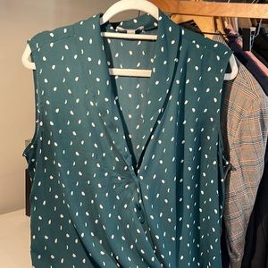 Nordstrom shawl collar short-sleeve blouse